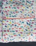 Martha Stewart Collection Twin Xl Sheet Set 3PCS White Cotton-brush Stoke Dots. Fixed Price $24.99.