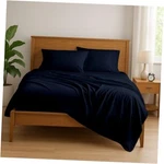 Krishna Premium 4 Piece Egyptian Cotton Rv Sheet Short Queen Navy Blue Solid. Fixed Price $56.62.