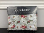 Vintage Ralph Lauren Emma Floral Rose Stripe Ruffle Queen Flat Sheet. Fixed Price $175.50.
