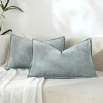 Set Super Soft Textured Decorative Pillow 20" 12" (pack 2) Aqua Haze. Fixed Price $20.75.