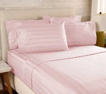 Northern Nights Wrinkle Defense Dobby Stripe Sheet Set W/ Extra Cases Rose King. Fixed Price $80.99.