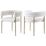 Meridian Furniture Brielle Cream Boucle Fabric Dining Chair (set Of 2). Fixed Price $444.12.