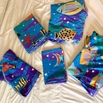 Vtg Springs Twin Set Flat & Fitted Sheets Blue Under The Sea Fish Cheryl Johnson. Fixed Price $149.99.