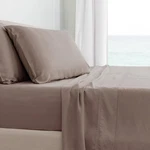 Classic 4-PIECE Twill Sheet Set Beach Linen King Viscose Material Extra. Fixed Price $482.99.