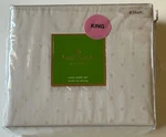 Kate Spade King Flat Fitted Pillowcases Sheet Set Beige Larabee Dot 100% Cotton. Fixed Price $149.99.