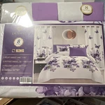 Lilianna Collection King 8-PIECE Microfiber Sheet Set Butterfly Purple/white. Fixed Price $29.99.