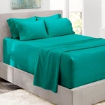 Hearth & Harbor Luxury Soft 6 Piece Bed Sheet Set Extra Deep Queen, Teal. Fixed Price $30.90.