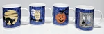 Set American Atelier Domestications 4" Halloween Design Coffee/tea Mugs. Fixed Price $39.95.