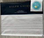 Ralph Lauren King Flat Sheet Tuxedo White Factory Folded 100% Cotton Rare New. Fixed Price $149.99.
