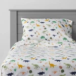 Pillowfort Dinosaur Microfiber Sheet Set Twin Size Flat Fitted Pillowcase. Fixed Price $17.41.