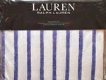 Ralph Lauren King Size Broad Painted Blue Stripe Cotton Sheet Set. Fixed Price $145.00.