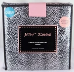 Betsey Johnson 6-PIECE Satin Queen Sheet Set Leopard Print 100% Polyester Bnwt. Fixed Price $44.87.