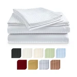 Platinum Level Sheets 400 Thread 100% Cotton Sateen Dobby Stripe Bed. Fixed Price $29.99.