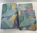 Vtg Dan River Abstract Brushstroke Sheet Pillowcases Shams Teal/mustard/lavender. Fixed Price $28.00.