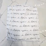 Cloud Island Crib Fitted Sheet 100% Cotton White Love You Script Pattern. Fixed Price $10.00.