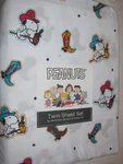 Peanuts Twin Size Sheet Set Cowboy Western Snoopy Berkshire Nip Boots. Fixed Price $35.00.