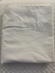 Hudson Park Collection Embroidered 100% Pima Cotton Solid White Bed Sheet Queen. Fixed Price $45.99.