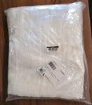 Pottery Barn Belgian Flax Linen 3-IN-1 Poletop Curtain WHITE-50X96 -open Box. Fixed Price $119.00.