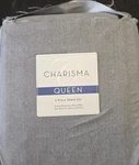 Charisma Microfiber 6-PIECE Sheet Set Grey Herringbone Queen **read. Fixed Price $39.99.