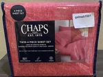 Chaps By Ralph Lauren 4PC Twin Sheet Set With 2 Pillowcases Heather Red. Fixed Price $24.99.