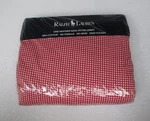 Vintage Ralph Lauren Small Gingham Red White Fitted Sheet- Western King Cal. Fixed Price $229.99.
