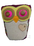 Vintage Natural Life Owl Pillow Crazy Quilt Style Embroidered Corduroy. Fixed Price $15.99.
