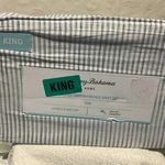 Tommy Bahama 4PC King Sheet Set Paloma Stripe Blue & White, 100% Cotton Percale. Fixed Price $75.00.