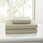 Laurel & Mayfair 250TC 100% Cotton Gingham Print Sheet Set, Full, Green. Fixed Price $54.96.