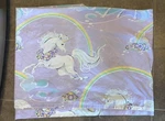 Vintage Unicorn Rainbows Sears Young Heart Twin Flat Sheet Pastel Read. Fixed Price $50.00.
