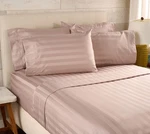 Northern Nights Wrinkle Defense Dobby Stripe Sheet Set With Extra Cases Taupe. Fixed Price $69.00.