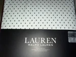 Lauren Ralph Queen Sheet Set Swiss Dot White Grey Cotton New. Fixed Price $99.99.