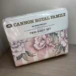 Vtg 1990S Cannon Royal Family Twin 3 Pc Sheet Set Percale Grand Peony 50/50 Usa. Fixed Price $49.00.