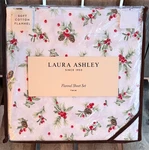 New Laura Ashley Pinecone Toss Twin Size Cotton Flannel Sheet Set Christmas. Fixed Price $65.00.