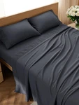 Bedsure Size Sheets Set - 4 Pieces Soft King, 01 Dark Grey. Fixed Price $38.53.