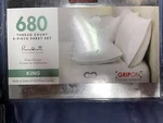 Kirkland Signature 680 Thread Count 6-PIECE Sheet Set, King Vintage Indigo. Fixed Price $59.00.