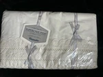 Vtg New Old Stock Wamsutta Supercale Queen Flat Sheet Cream Eyelet Cotton. Fixed Price $29.99.
