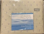 Coastal Life Anchors King Sheet Set 300 Thread Count 100% Cotton. Fixed Price $59.99.