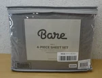 Bare Home Ultra-soft 4 Pc Microfiber Sheet Set 2 Pillowcases Twin Xl, Light Gray. Fixed Price $23.09.