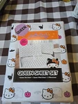 Sanrio Hello Kitty Eek! Halloween Pumpkin Black Cat Queen Sheet Set Cotton New. Fixed Price $54.04.