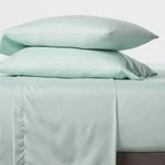 Room Essentials Solid Soft Brushed Microfiber Sheet Set - Mint, Queen #8849. Fixed Price $18.36.