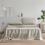 Queen Linen Sheet Set 100% French Natural Bedding 4PC Deep Pocket Grey. Fixed Price $166.96.