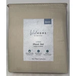 Welhome Cotton Blend Sateen Weave Oyster Gray 4PC Sheet Set, Queen. Fixed Price $52.50.