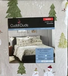 Cuddl Duds Queen Heavyweight Flannel Sheet Set Snowmen. Fixed Price $42.99.