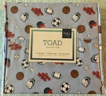 Toad Caster Sports Theme 3 Pc Kids Full Sheets Set-helmets Ball Cleats Mitts-nip. Fixed Price $24.99.