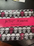 Betsey Johnson Pink & White Skulls Black Background Queen Size Sheets Nwt. Fixed Price $43.99.
