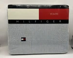 Vintage 2001 Tommy Hilfiger Twin Flat Sheet Blue Ithaca Stripe Thread Nos. Fixed Price $34.99.