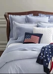 Ralph Lauren 100% Organic Cotton Cal.king Fitted Sheet Oxford Solid Blue. New. Fixed Price $155.00.