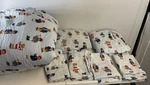 7 Piece Polo Ralph Lauren Teddy Bear Striped Full Comforter Sheet Set. Fixed Price $144.00.