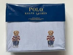 New Blue Ralph Lauren Full Flat Fitted Sheet Set Pillowcases Polo Bear Stripe. Fixed Price $174.95.