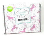 Girls Twin Sheet Set Dream Space Unicorns, Stars New. Fixed Price $36.98.